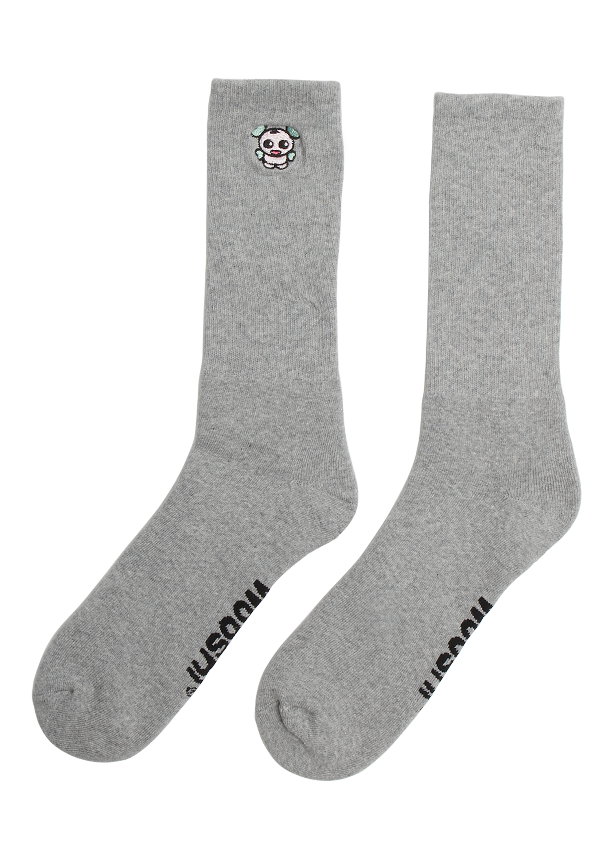 Wooshi Grey Embroidered Socks - H4X